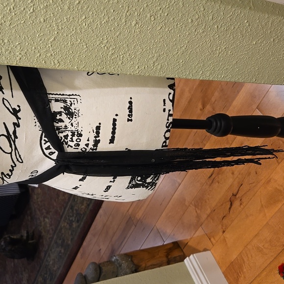 Black Beaded Fringe Accessory Belt or Scarf, NWT - Picture 9 of 9